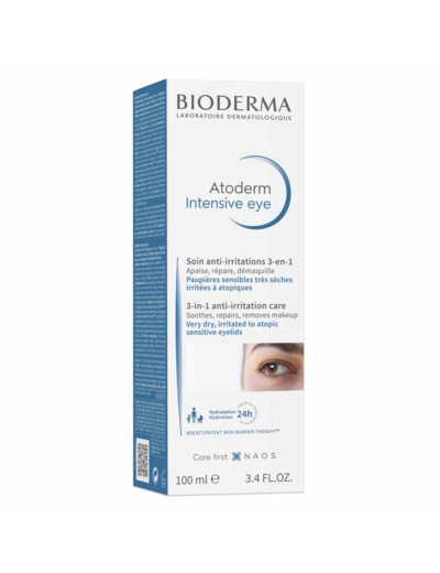 Soin Paupières Contour des Yeux 100ml Atoderm Peaux Irritées Bioderma