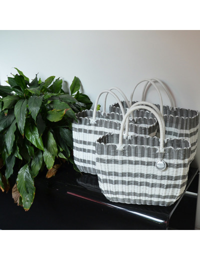 Le Voyage en Panier Luxidou Small Cabas Blanc Argent