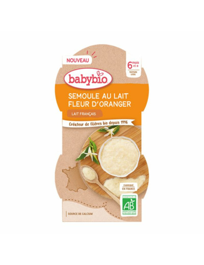 BABYBIO SEMOULE FL ORANGER 2X100G