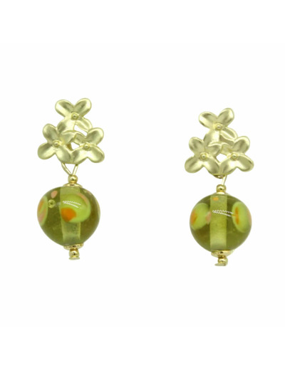 Boucles d'oreilles trio de fleurs ZESTE