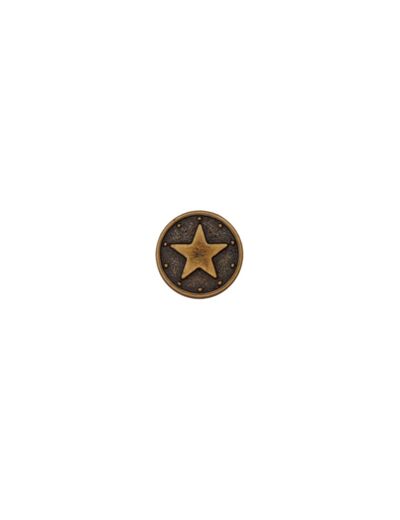 Bouton métal - étoile bronze