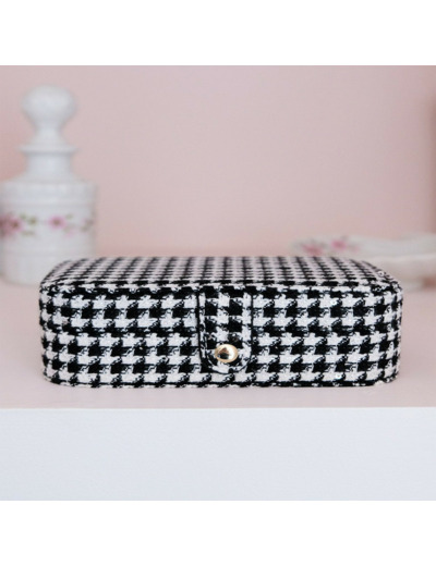 Maison Scarlett Brigitte Boite A Bijoux De Voyage Pied De Poule Noir