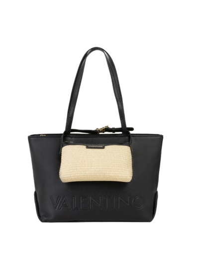 Valentino Maiam Sac Shopping Avec Pochette Amovible Nero