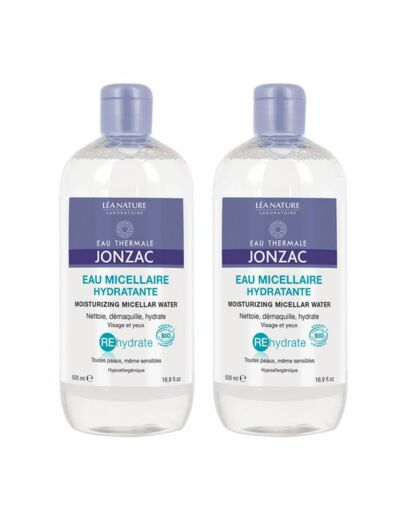 JONZAC EAU MICELLAIRE REHYDRATE BIO LOT2X