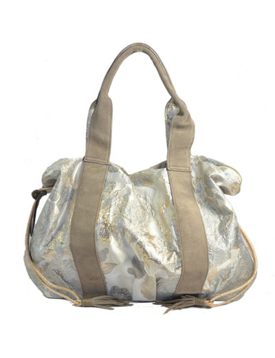 Mila Louise Prudy FS Cabas Toile Fantaisie et Cuir Gris