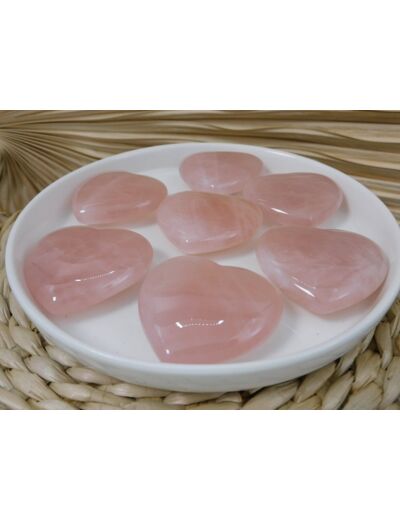 Cœur quartz rose 40mm