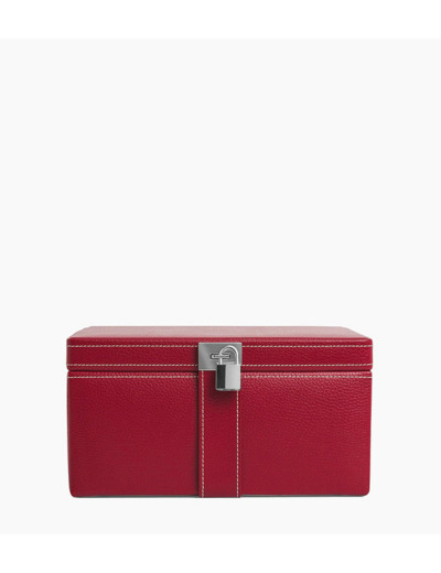 Le Tanneur Grande Boite A Bijoux Cuir Grenat