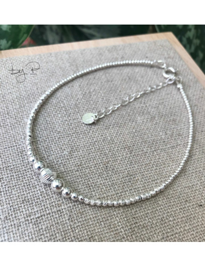 Bracelet de cheville en perles en argent 925