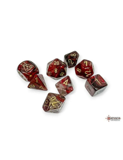 CHESSEX - Set de 8 dés - BOREALIS Cosmos / Or (Lumière Noire)