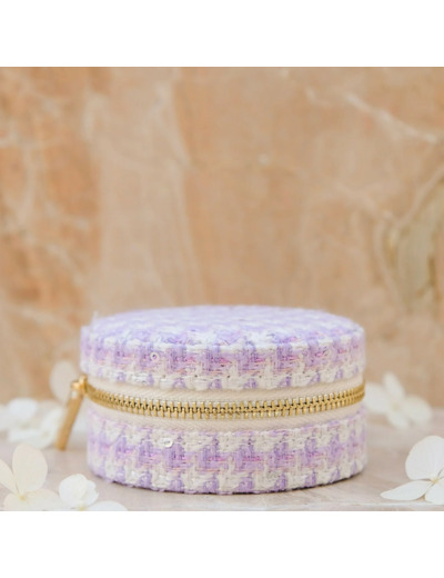 Maison Scarlett Boîte à Bijoux De Voyage Yvonne En Pied De Poule Mauve
