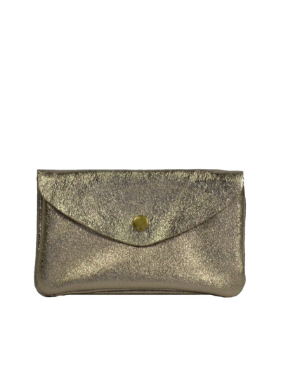 Farfouillette Porte-monnaie Cuir brillant GM Taupe