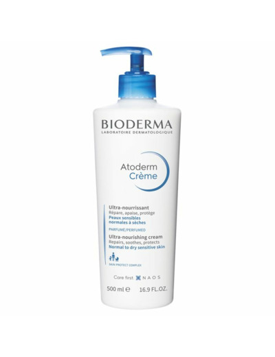 Crème Ultra-Nourrissante Parfumée 500ml Atoderm Peaux Normales à Sèches Bioderma