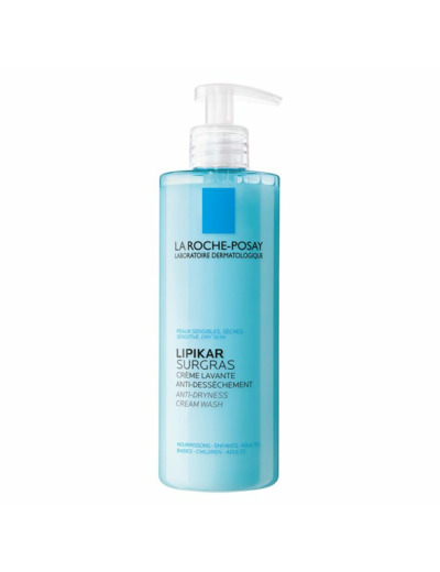Crème lavante douche Surgras bébé à l'adulte 400ml Lipikar Peaux sèches La Roche-Posay