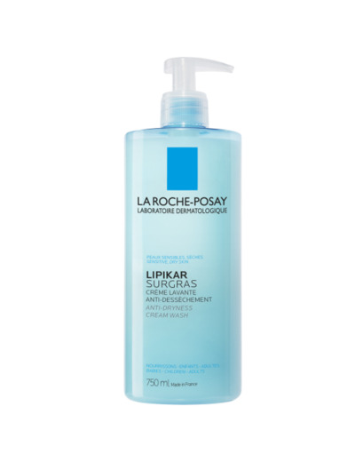 Creme lavante douche Surgras bebe a l'adulte 750ml Lipikar Peaux seches La Roche-Posay