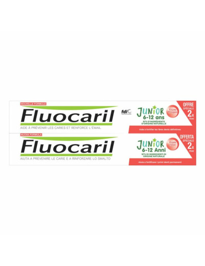 Dentifrice Junior Fruits Rouges 2x75ml 6-12 Ans Fluocaril