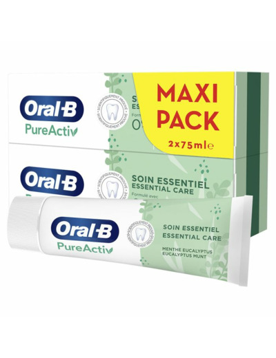 PureActiv Soin Essentiel Dentifrice 2x75ml Oral-B