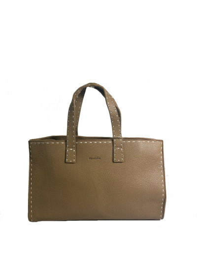 Farfouillette Sac Porté Main Avec Surpiqûres Sable