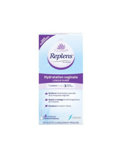 Gel hydratation Vaginale 8 Applicateurs Unidoses Replens