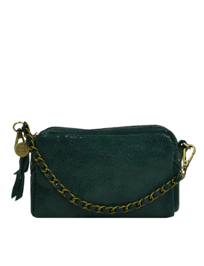 Mila Louise Mama XS BB Petit Sac Trotteur Cuir Résille Turquoise