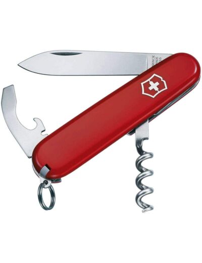 Victorinox Waiter Couteau de Poche Suisse, Léger, Multitool, 9 Fonctions, Ouvre Boite, Tire Bouchon Rouge (Blister) Unique