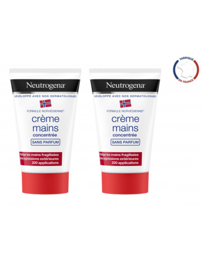 Duo Creme Mains Concentree Sans Parfum 2x50ml Neutrogena