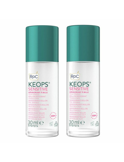 Déodorant à bille 2x30ml Keops peau fragile Roc