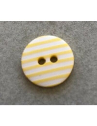 Bouton rayé jaune 12 mm