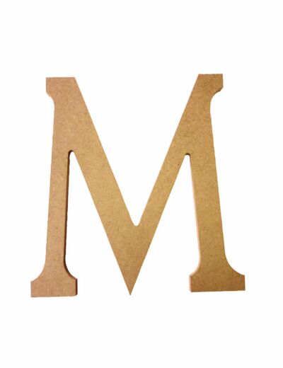 Lettre "M" Mdf - Hauteur : 220 mm