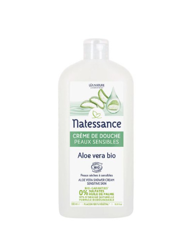 Crème de douche Aloe Vera Bio 500ml Douches Peaux sèches à sensibles Natessance