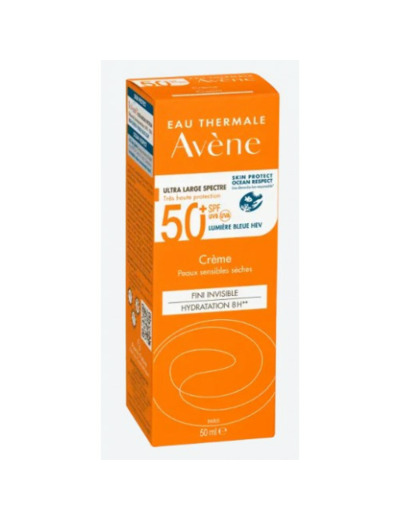 Crème 50+ UVB UVA Lumière Bleue HEV 50ml Solaire Peaux sensibles sèches Avène