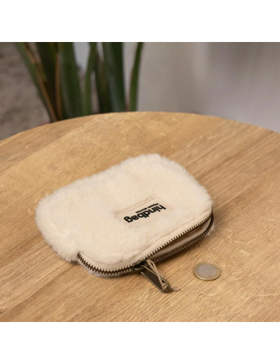 Hindbag Lili Petit Porte-Monnaie Fausse Fourrure Teddy Arctique