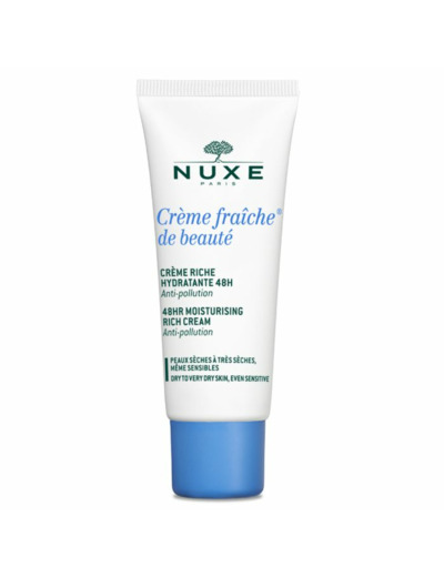 Creme Riche Hydratante 48h Peaux Seches A Tres Seches 30ml Creme Fraîche De Beaute Nuxe