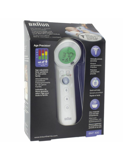 Thermometre Bnt400we Sans Contact Et Frontal Avec Age Precision Braun