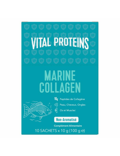 Marine Collagen 10 sticks de 10 g Peau, cheveux, ongles, ossature Vital Proteins
