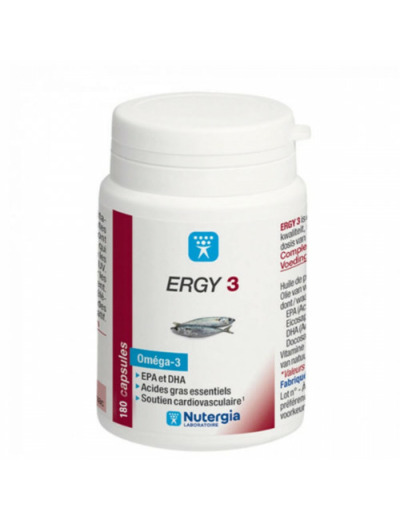 Ergy 3 180 Capsules Oméga 3 Nutergia