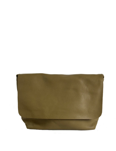 Farfouillette Grand Sac Porté Travers A Rabat Et Similicuir Effet Grainé Sable