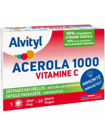 Acerola 1000 2x30 comprimés Vitamine C Alvityl