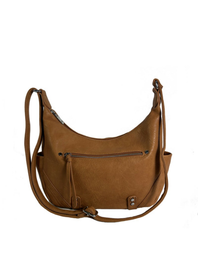 Farfouillette Sac Besace Aux Détails Métalliques Camel