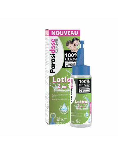 Lotion 2en1 Poux-lentes 100ml Parasidose Elimine et protège PARASIDOSE