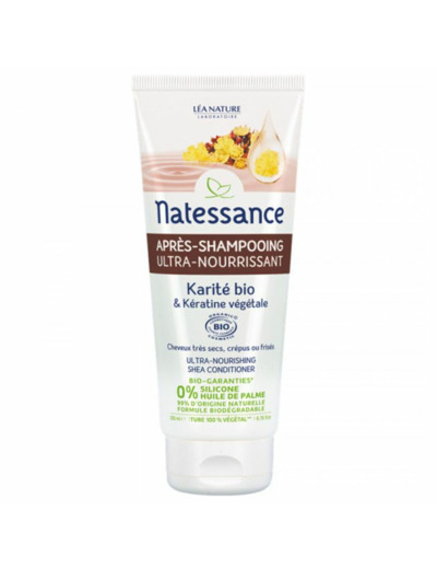 Apres Shampooing Ultra Nourrissant Bio Et Keratine Vegetale Bio 200ml Natessance