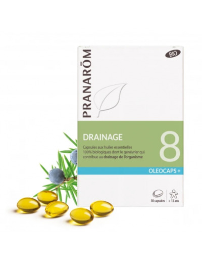N°8 Drainage Bio 30 Capsules Oleocaps+ Oléocaps Pranarôm