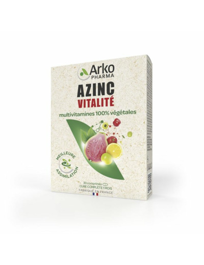 Multivitamines végétales 30 comprimés Azinc Vitalité Arkopharma