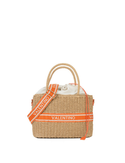 Valentino Boho Petit Sac Panier Porté Main Natural/Arancio