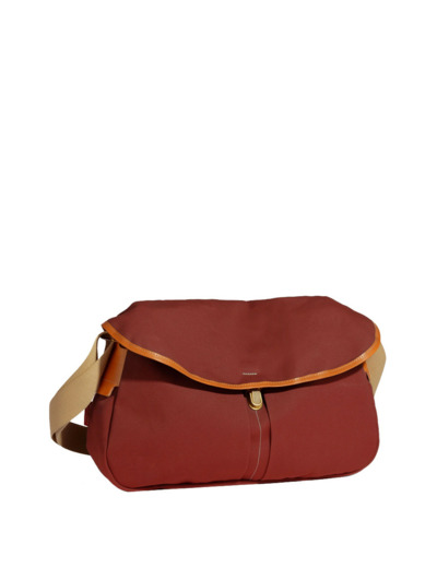 Bleu De Chauffe Léon Sac Besace En Coton Bleu Rouge Cardinal