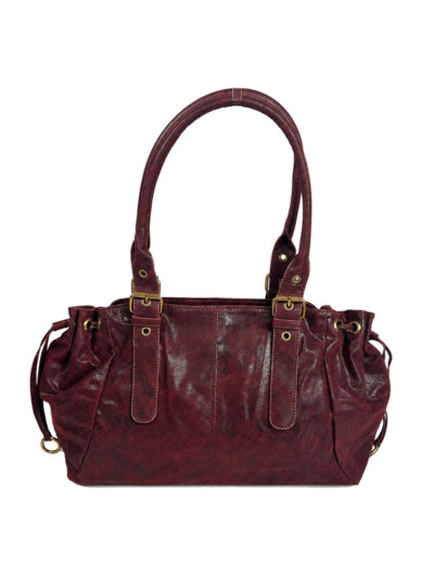 Farfouillette Sac Shopping Effet Brillant Prune