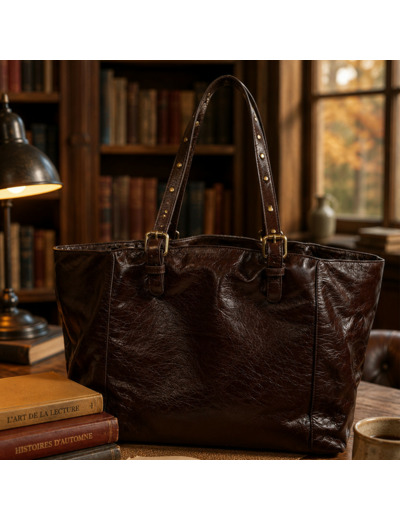 Gérard Darel Simple Bag Sac Cabas En Cuir Effet Froissé Marron