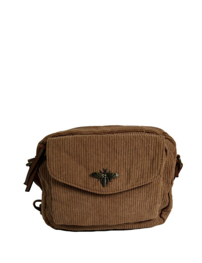 Farfouillette Sac Porté Travers En Velours Camel