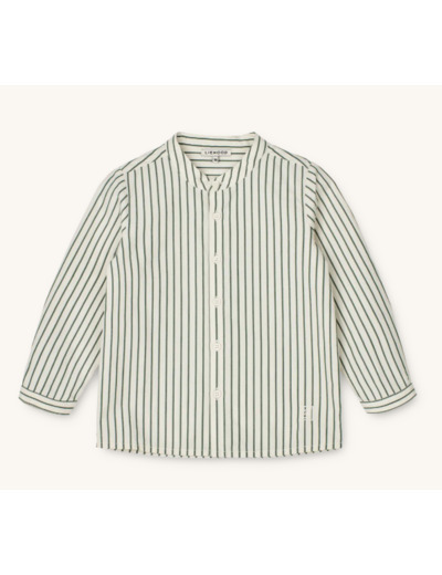 Chemise rayé 7 ans vert/blanc