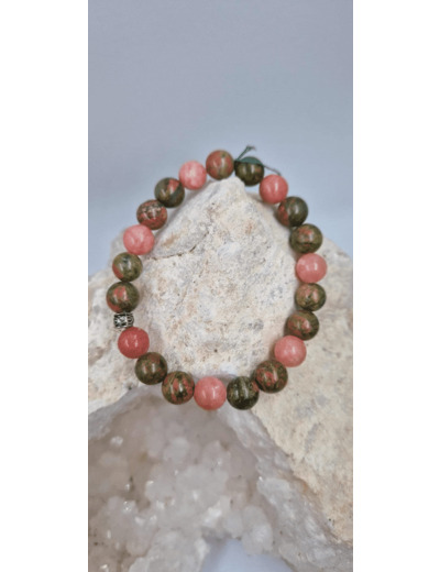 Bracelet rhodonite et unakite OLPA1170