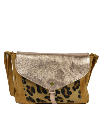 Farfouillette Sac Trotteur Léopard Cuir 3042 Camel Léopard